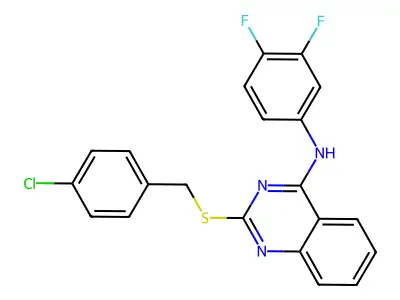 2-[(4-chlorophenyl)methylsulfanyl]-N-(3,4-difluorophenyl)quinazolin-4-amine structure