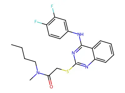 N-butyl-2-[4-(3,4-difluoroanilino)quinazolin-2-yl]sulfanyl-N-methylacetamide structure