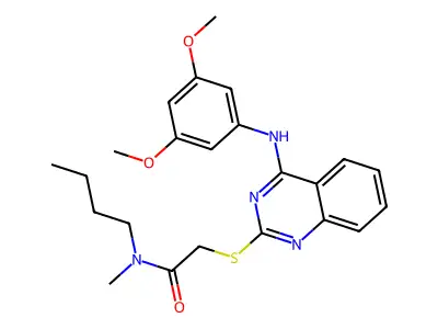 N-butyl-2-[4-(3,5-dimethoxyanilino)quinazolin-2-yl]sulfanyl-N-methylacetamide structure