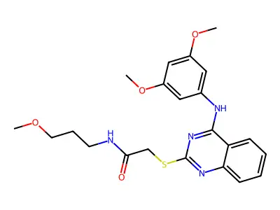 2-[4-(3,5-dimethoxyanilino)quinazolin-2-yl]sulfanyl-N-(3-methoxypropyl)acetamide structure