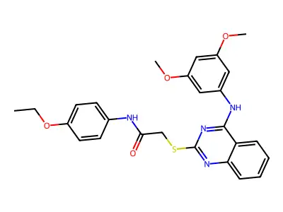 2-[4-(3,5-dimethoxyanilino)quinazolin-2-yl]sulfanyl-N-(4-ethoxyphenyl)acetamide structure