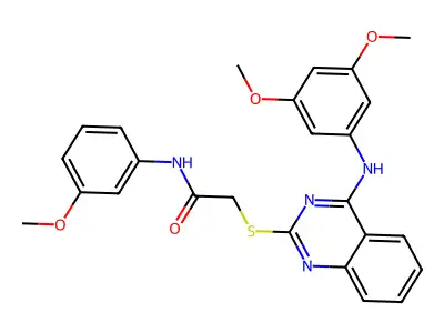 2-[4-(3,5-dimethoxyanilino)quinazolin-2-yl]sulfanyl-N-(3-methoxyphenyl)acetamide structure