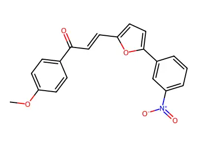 (E)-1-(4-methoxyphenyl)-3-[5-(3-nitrophenyl)furan-2-yl]prop-2-en-1-one structure