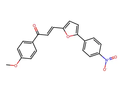 (E)-1-(4-methoxyphenyl)-3-[5-(4-nitrophenyl)furan-2-yl]prop-2-en-1-one structure