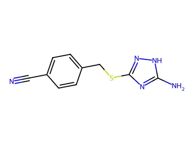 4-[(5-amino-1H-1,2,4-triazol-3-yl)sulfanylmethyl]benzonitrile structure