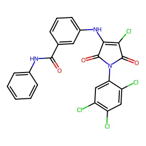 3-{[4-chloro-2,5-dioxo-1-(2,4,5-trichlorophenyl)-2,5-dihydro-1H-pyrrol-3-yl]amino}-N-phenylbenzamide structure