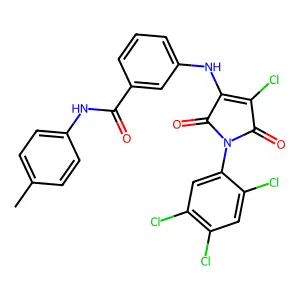 3-[[4-chloro-2,5-dioxo-1-(2,4,5-trichlorophenyl)pyrrol-3-yl]amino]-N-(4-methylphenyl)benzamide structure