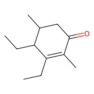 Diethyldimethylcyclohex-2-en-1-one structure