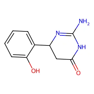 2-Amino-6-(2-hydroxyphenyl)-5,6-dihydropyrimidin-4(3H)-one structure