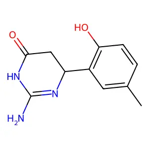 2-amino-4-(2-hydroxy-5-methylphenyl)-4,5-dihydro-1H-pyrimidin-6-one structure