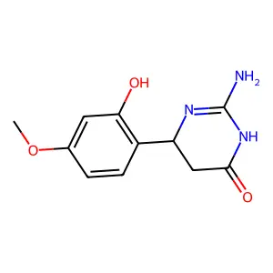 2-Amino-6-(2-hydroxy-4-methoxyphenyl)-5,6-dihydropyrimidin-4(3H)-one structure