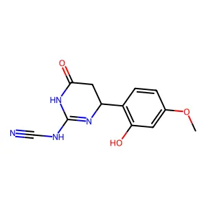 [4-(2-hydroxy-4-methoxyphenyl)-6-oxo-4,5-dihydro-1H-pyrimidin-2-yl]cyanamide structure