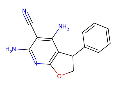 4,6-Diamino-3-phenyl-2,3-dihydrofuro[2,3-b]pyridine-5-carbonitrile structure