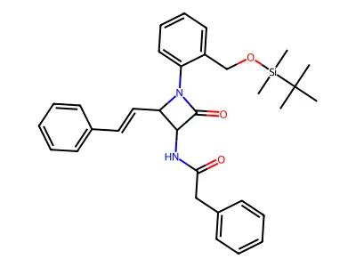 N-[1-[2-[(DIMETHYL-TERT-BUTYL-SILYL)OXYMETHYL]PHENYL]-2-OXO-4-(2-PHENYLVINYL)AZETIDIN-3-YL]-2-PHENYL-ACETAMIDE structure
