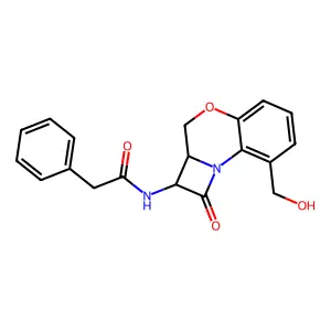 N-[8-(hydroxymethyl)-1-oxo-2a,3-dihydro-2H-azeto[2,1-c][1,4]benzoxazin-2-yl]-2-phenylacetamide structure