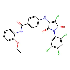 4-[[4-chloro-2,5-dioxo-1-(2,4,5-trichlorophenyl)pyrrol-3-yl]amino]-N-(2-ethoxyphenyl)benzamide structure