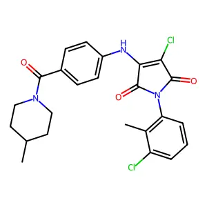 3-Chloro-1-(3-chloro-2-methylphenyl)-4-[4-(4-methylpiperidine-1-carbonyl)anilino]-1H-pyrrole-2,5-dione structure
