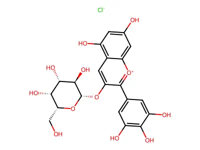 Delphinidin 3-galactoside structure