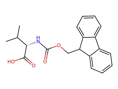 N-((9H-fluoren-9-ylmethoxy)carbonyl)-L-valine structure
