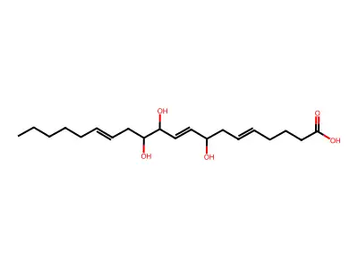 (11R,12S)-8,11,12-Trihydroxyicosa-5,9,14-trienoic acid structure
