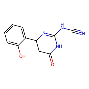 [4-(2-Hydroxyphenyl)-6-oxo-1,4,5,6-tetrahydropyrimidin-2-yl]cyanamide structure