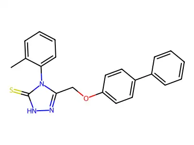 s-Triazole-2-thiol, 5-(4-biphenylyloxymethyl)-1-(o-tolyl)- structure