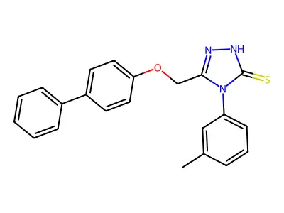 s-Triazole-2-thiol, 5-(4-biphenoxymethyl)-1-(m-tolyl)- structure