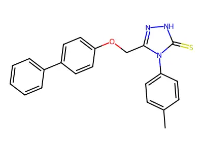 s-Triazole-2-thiol, 5-(4-biphenoxymethyl)-1-(p-tolyl)- structure