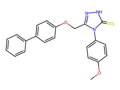s-Triazole-2-thiol, 5-(4-biphenoxymethyl)-1-(p-methoxyphenyl)- structure