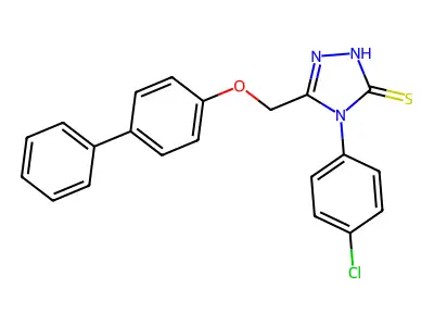 s-Triazole-2-thiol, 5-(4-biphenoxymethyl)-1-(p-chlorophenyl)- structure