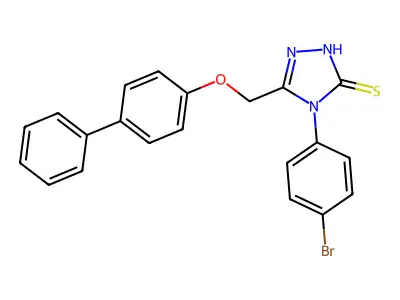 s-Triazole-2-thiol, 5-(4-biphenoxymethyl)-1-(p-bromophenyl)- structure
