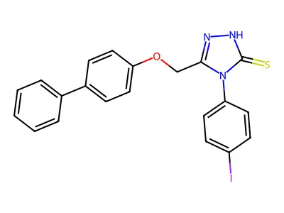 s-Triazole-2-thiol, 5-(4-biphenoxymethyl)-1-(p-iodophenyl)- structure
