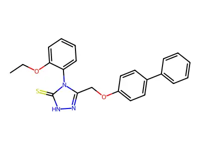 s-Triazole-2-thiol, 5-(4-biphenylyloxymethyl)-1-(o-ethoxyphenyl)- structure