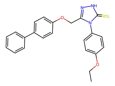 s-Triazole-2-thiol, 5-(4-biphenoxymethyl)-1-(p-ethoxyphenyl)- structure