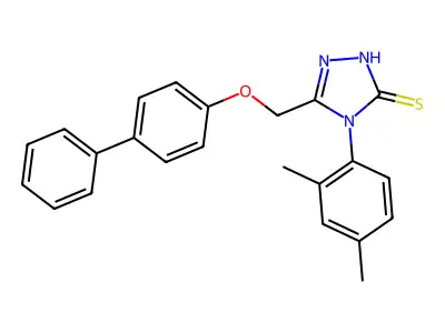 s-Triazole-2-thiol, 5-(4-biphenylyloxymethyl)-1-(2,4-dimethylphenyl)- structure