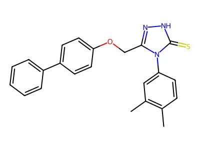 s-Triazole-2-thiol, 5-(4-biphenylyloxymethyl)-1-(3,4-dimethylphenyl)- structure