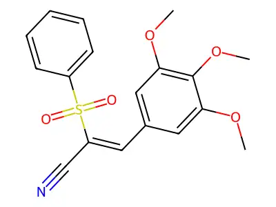 2-(Benzenesulfonyl)-3-(3,4,5-trimethoxyphenyl)prop-2-enenitrile structure