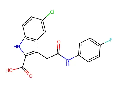 5-Chloro-3-[(4-fluoro-phenylcarbamoyl)-methyl]-1h-indole-2-carboxylic acid structure