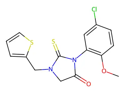 3-(5-Chloro-2-methoxyphenyl)-1-(thiophen-2-ylmethyl)-2-thioxoimidazolidin-4-one structure