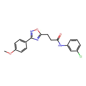N-(3-chlorophenyl)-3-[3-(4-methoxyphenyl)-1,2,4-oxadiazol-5-yl]propanamide structure