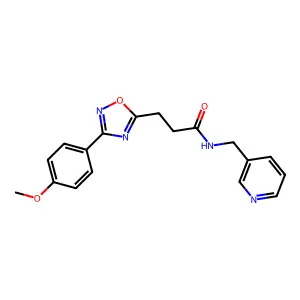 3-[3-(4-methoxyphenyl)-1,2,4-oxadiazol-5-yl]-N-(pyridin-3-ylmethyl)propanamide structure