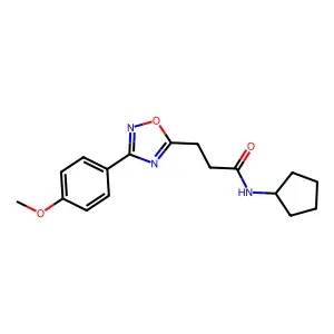 N-cyclopentyl-3-[3-(4-methoxyphenyl)-1,2,4-oxadiazol-5-yl]propanamide structure