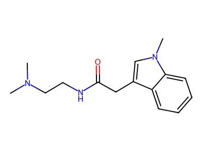 N-[2-(dimethylamino)ethyl]-2-(1-methyl-1H-indol-3-yl)acetamide structure
