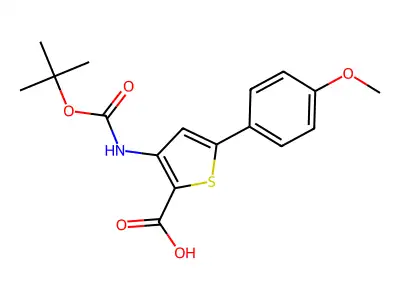 3-Tert-butoxycarbonylamino-5-(4-methoxyphenyl)thiophene-2-carboxylic acid structure
