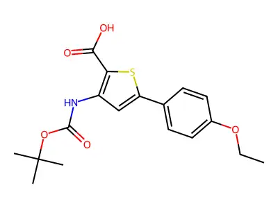 3-Tert-butoxycarbonylamino-5-(4-ethoxyphenyl)thiophene-2-carboxylic acid structure