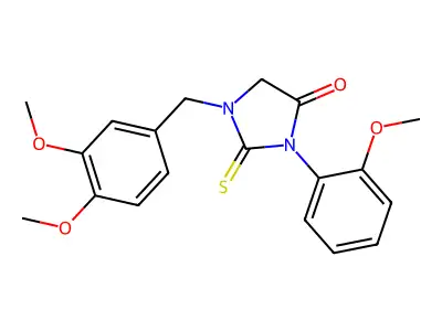 1-(3,4-Dimethoxybenzyl)-3-(2-methoxyphenyl)-2-thioxoimidazolidin-4-one structure
