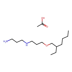 1,3-Propanediamine, N1-(3-((2-ethylhexyl)oxy)propyl)-, acetate (1:1) structure