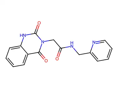 2-(2,4-dioxo-1H-quinazolin-3-yl)-N-(pyridin-2-ylmethyl)acetamide structure