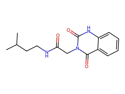 2-(2,4-dioxo-1H-quinazolin-3-yl)-N-(3-methylbutyl)acetamide structure