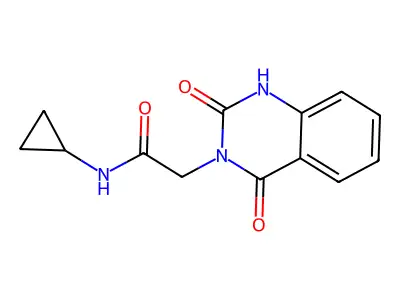 N-cyclopropyl-2-(2,4-dioxo-1,2,3,4-tetrahydroquinazolin-3-yl)acetamide structure